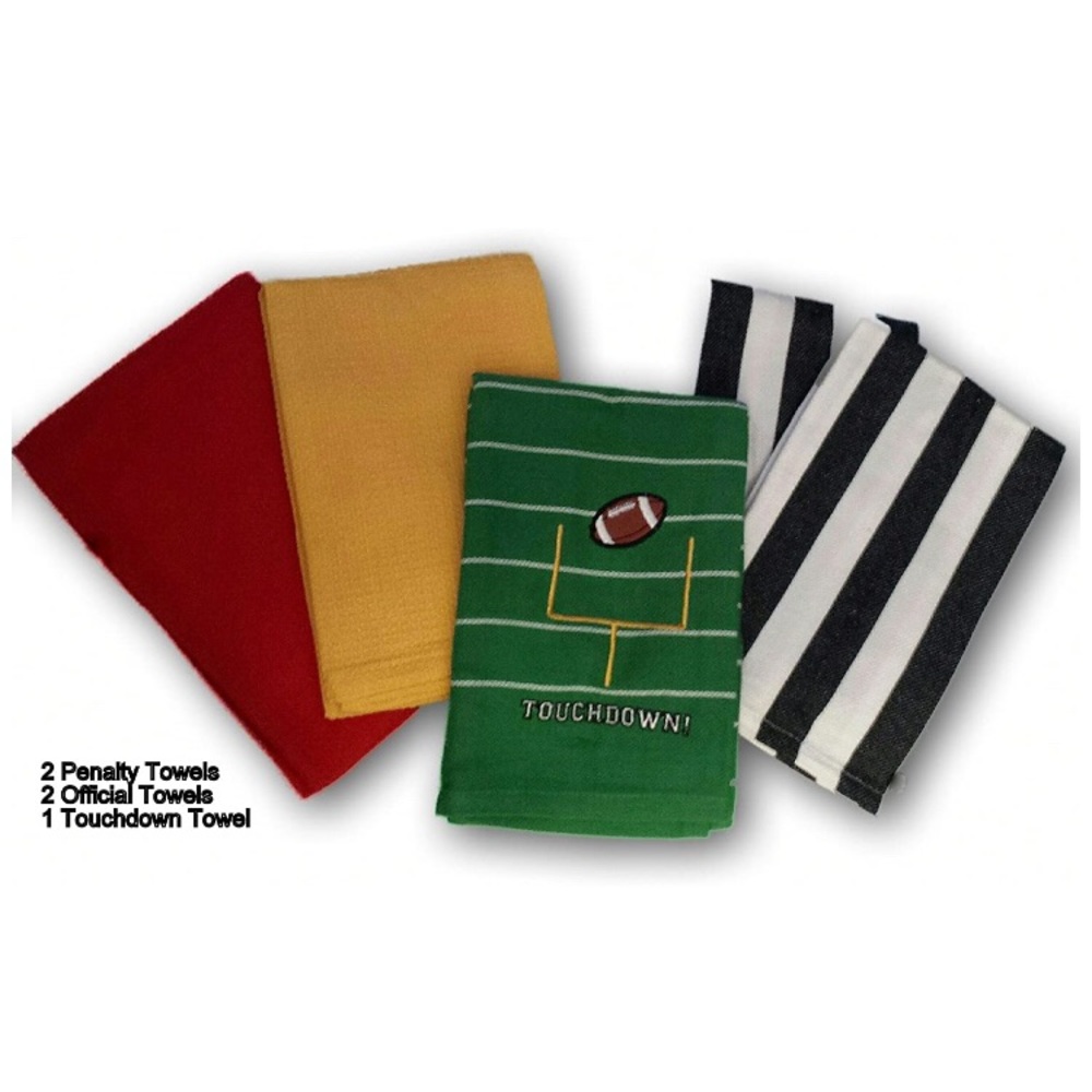 Kitchen Towels 5pc โFootballโ Set NWT - - Picture 2 of 6